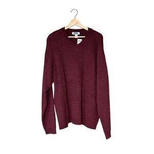 Old Navy NWT burgundy V neck wool blend sweater size XL